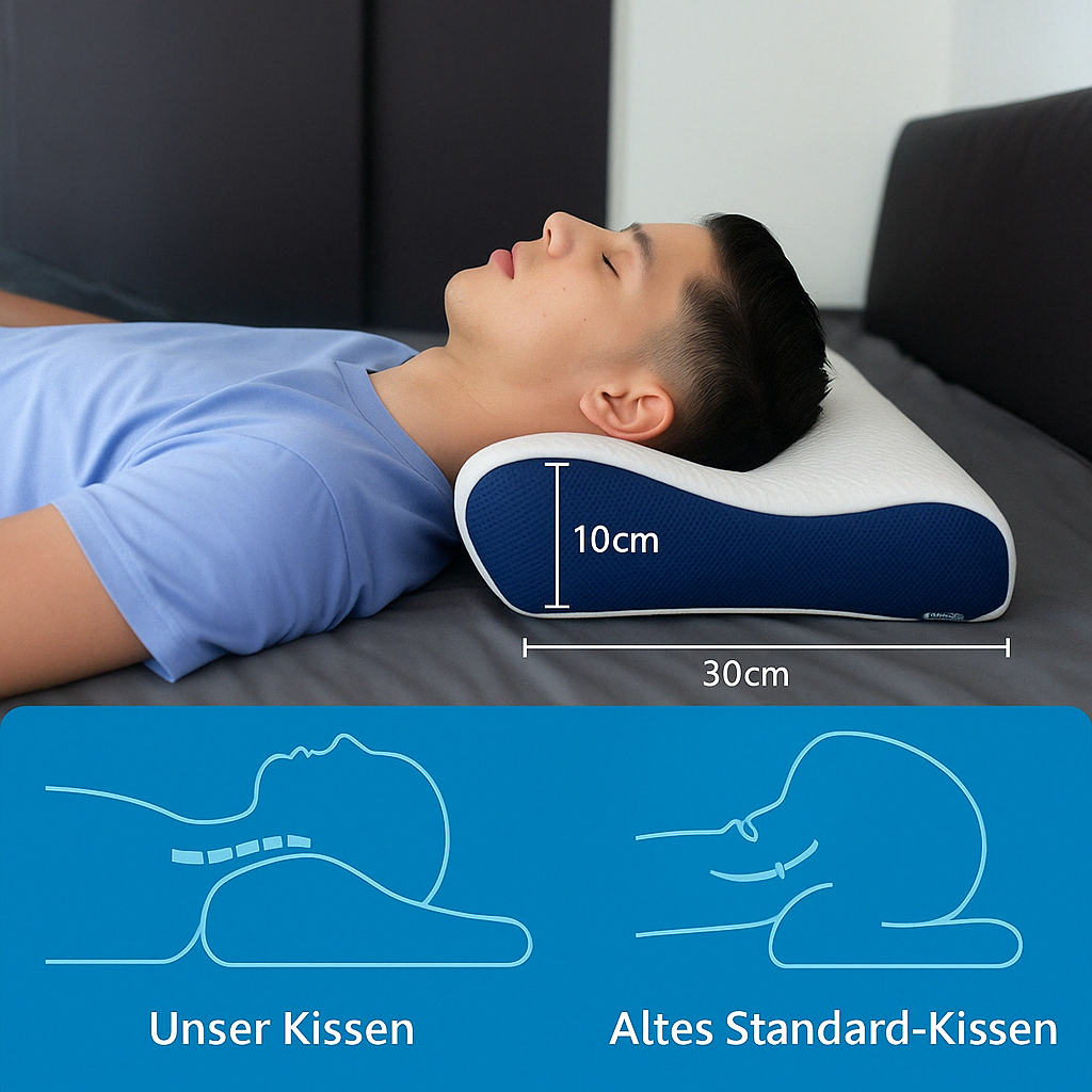 Orthopädisches & ergonomisches Schlafkissen mit Kühlfunktion und Unterstützung bei Schmerzen - ErgoCool