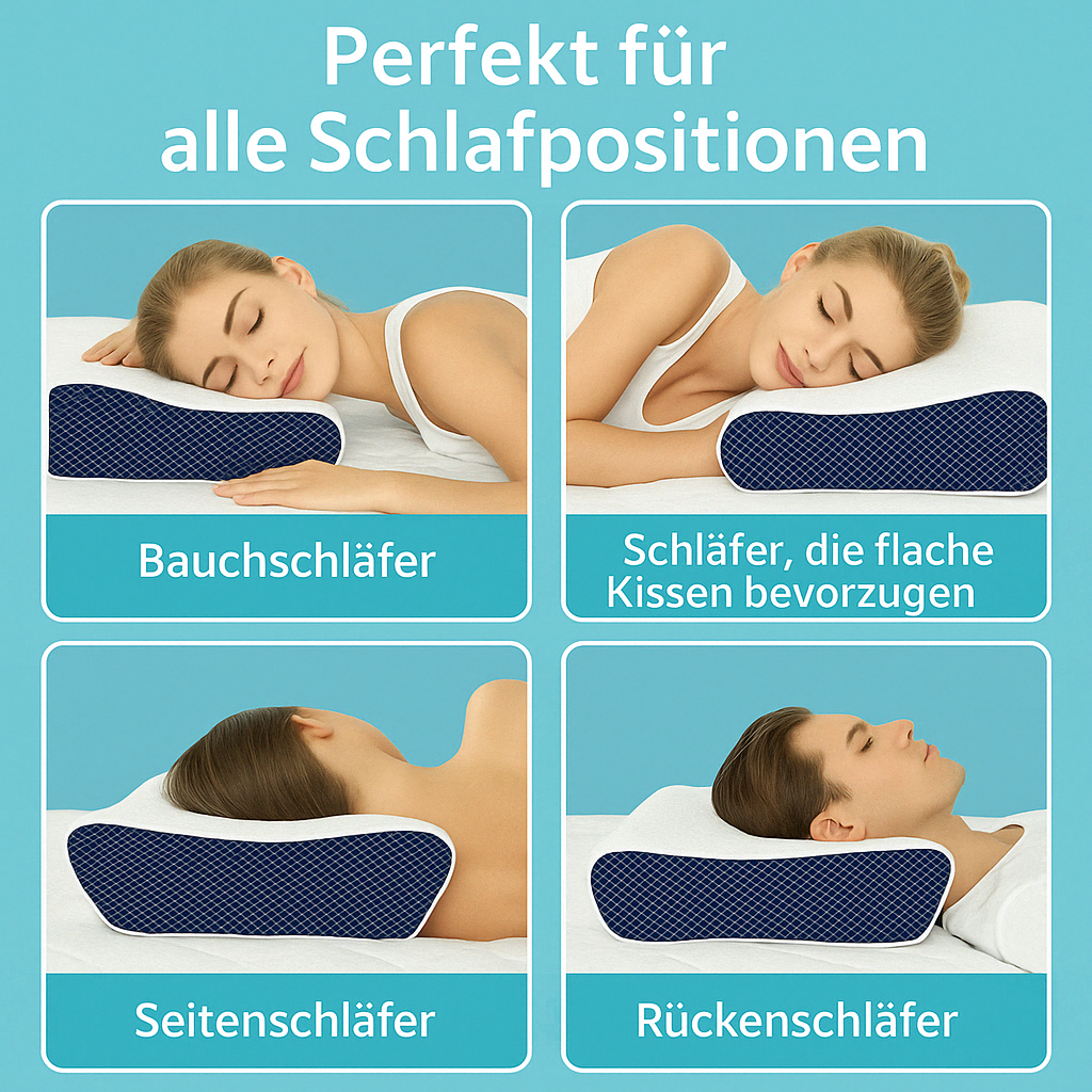 Orthopädisches & ergonomisches Schlafkissen mit Kühlfunktion und Unterstützung bei Schmerzen - ErgoCool