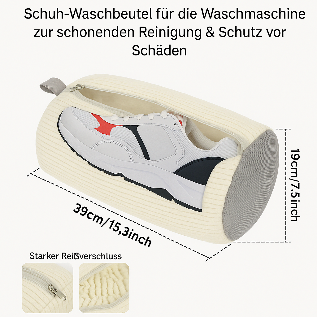 Schuh-Waschbeutel für die Waschmaschine zur schonenden Reinigung & Schutz vor Schäden - CleanStep