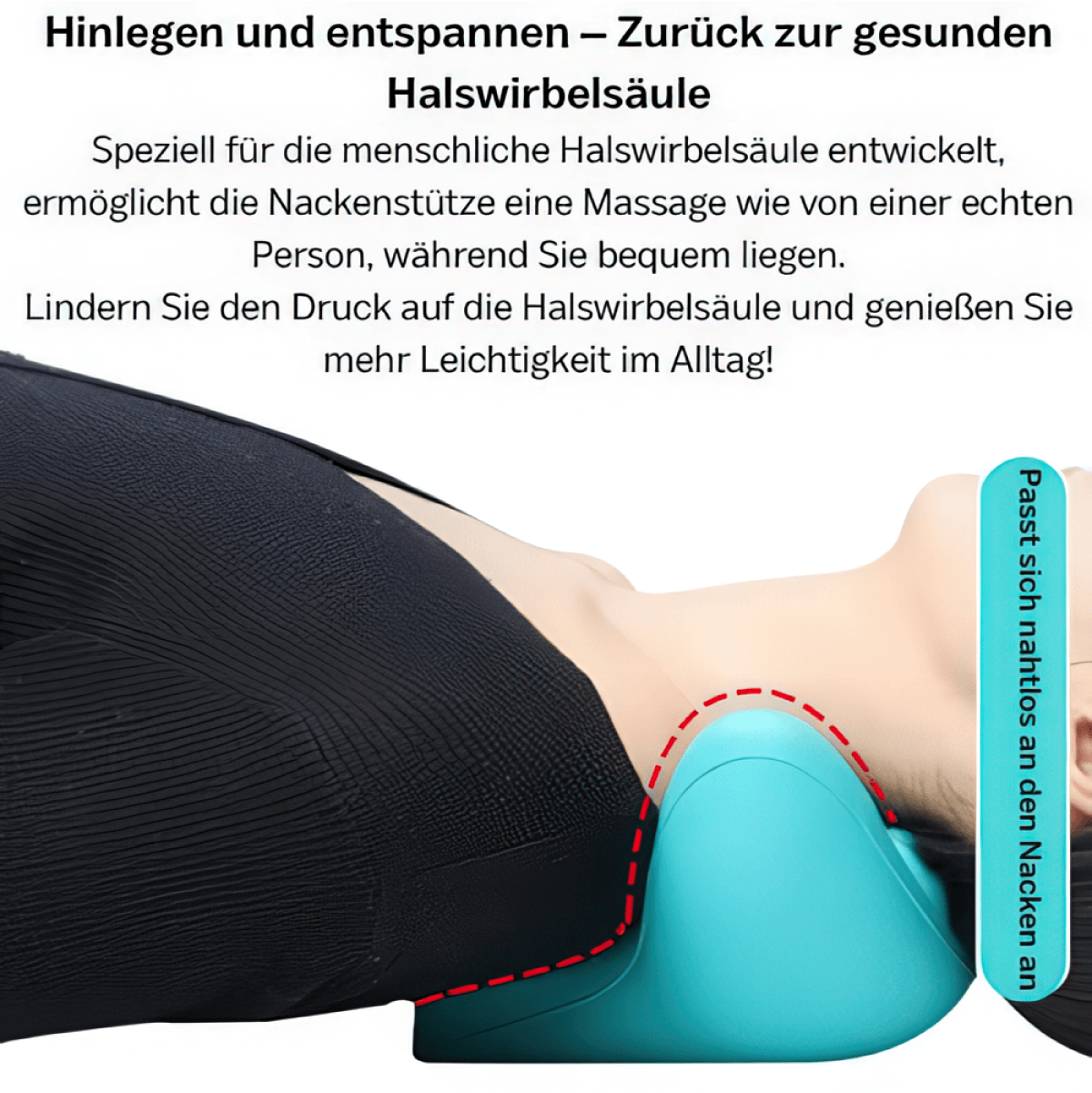 Ergonomische Nackenstütze lindert Verspannungen und fördert die Haltung - NackPro