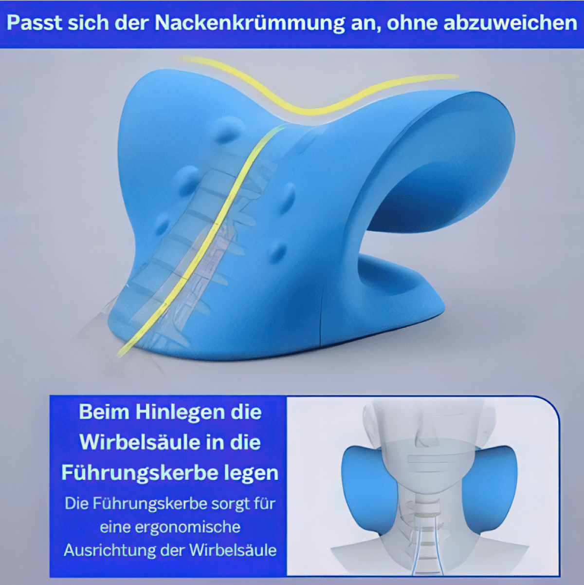 Ergonomische Nackenstütze lindert Verspannungen und fördert die Haltung - NackPro